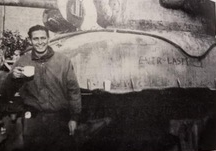 Caserta beside his Sherman tank "Everlasting"